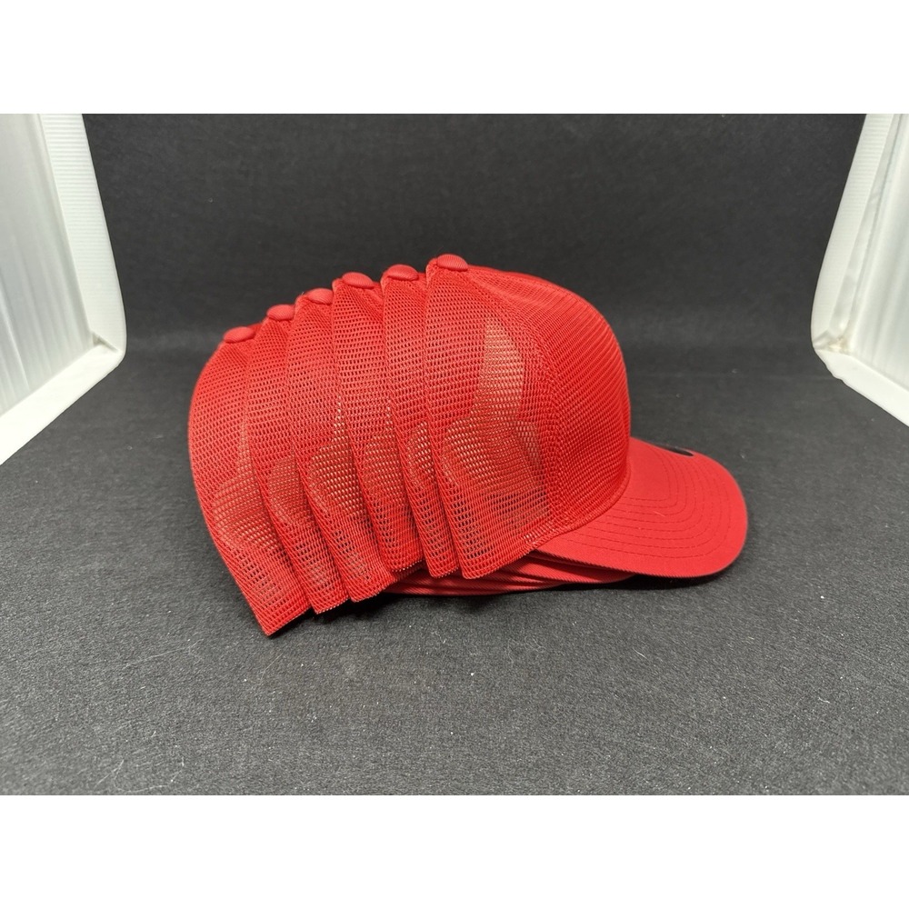 Flexfit Trucker Hat Red Mesh Back Cap L XL Blank Yupoong lot of 6 - Picture 7 of 7